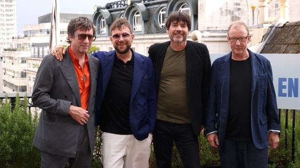 LONDON, ENGLAND - JULY 16: Graham Coxon, Damon Albarn, Alex James and Dave Rowntree attend the premiere of blur: To The End at Picturehouse Central on July 16, 2024 in London, England. (Photo by Tim P. Whitby/Getty Images for Altitude )