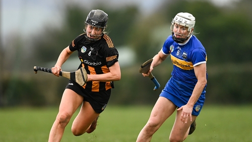 Mairead Eviston up against Aobha O'Gorman of Kilkenny during a league clash in March, which Tipperary won by a point