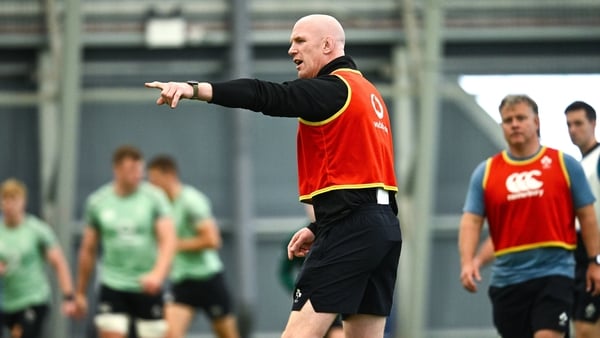 Paul O'Connell overseeing a squad session at the IRFU High Performance Centre at the Sport Ireland Campus