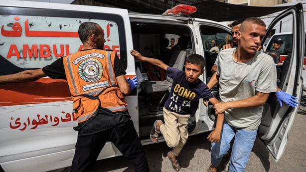 Injured Palestinians are brought to al-Ahli Baptist Hospital - Photo by Dawoud Abo Alkas/Anadolu via Getty Images)