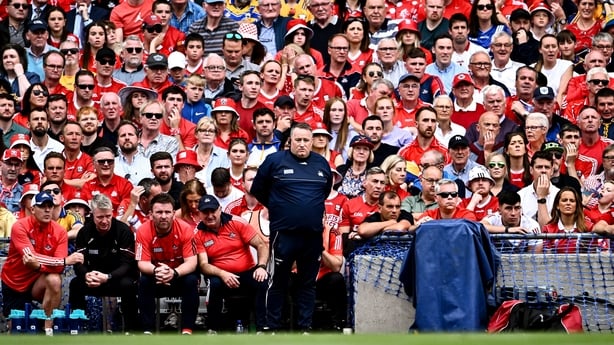 21 July 2024; Cork manager Pat Ryan during the GAA Hurling All-Ireland Senior Championship Final between Clare and Cork at Croke Park in Dublin. Photo by Piaras Ó Mídheach/Sportsfile