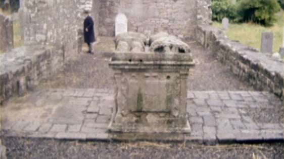 The tomb of 'the Jealous Man and Woman' in the cemetery of St Peter and Paul Cathedral in Trim, Cou…