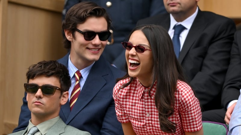Louis Partridge and Olivia Rodrigo at Wimbledon