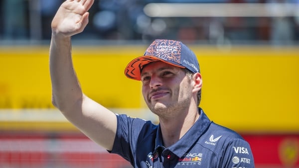 Max Verstappen of the Netherlands and Oracle Red Bull Racing waves during Formula One Austrian Grand Prix at the Red Bull Ring.