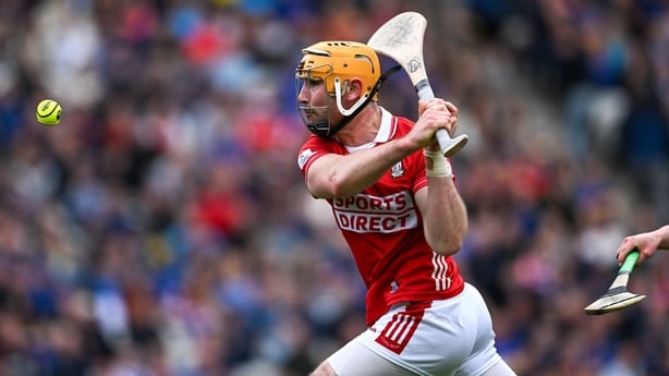27 April 2025; Declan Dalton of Cork scores his side's fourth goal during the Munster GAA Hurling Senior Championship Round 2 match between Cork and Tipperary at SuperValu Páirc Uí Chaoimh in Cork. Photo by Brendan Moran/Sportsfile