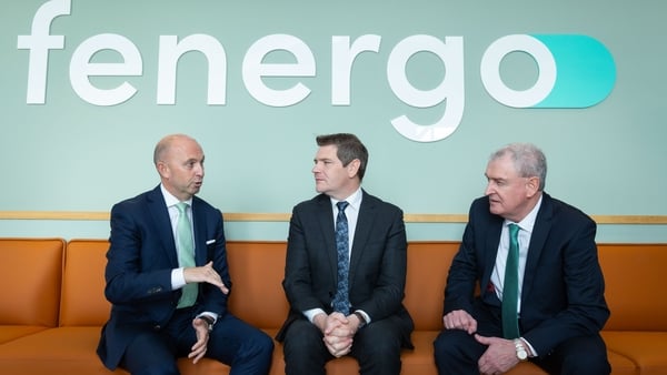 Marc Murphy, CEO of Fenergo , Minister for Enterprise, Tourism and Employment, Peter Burke and Kevin Sherry, Interim CEO of Enterprise Ireland