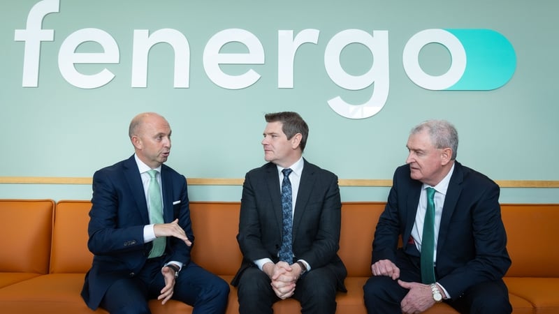 Marc Murphy, CEO of Fenergo , Minister for Enterprise, Tourism and Employment, Peter Burke and Kevin Sherry, Interim CEO of Enterprise Ireland