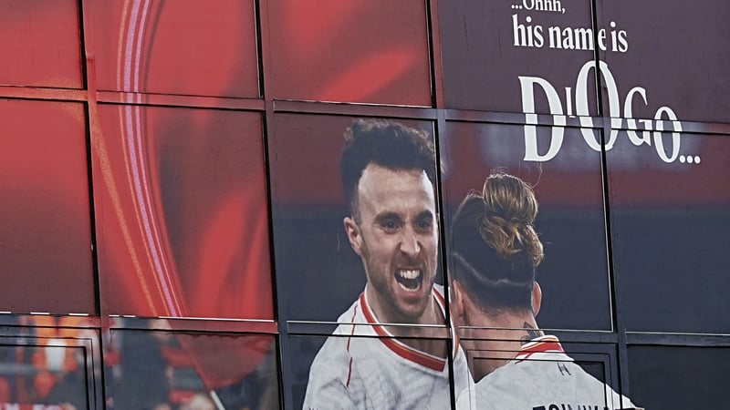 A picture of the now late Diogo Jota at Anfield