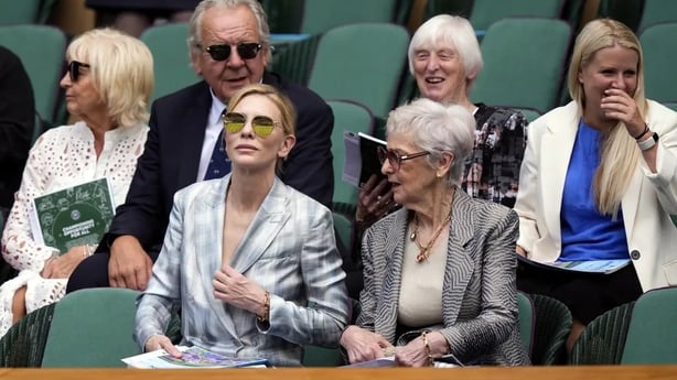Cate Blanchett wore a pearlescent Prince of Wales checked suit (Jordan Pettitt/PA)