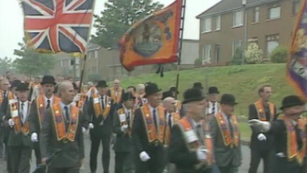 Orange Order march down the Garvaghy Road in Portadown, 1995