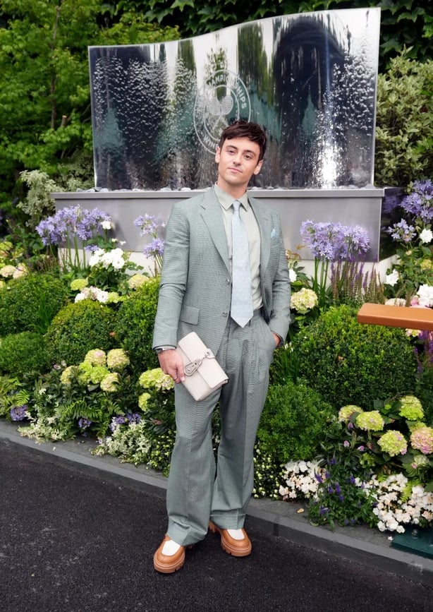 Tom Daley wore a teal Paul Smith suit (Ben Whitley/PA)