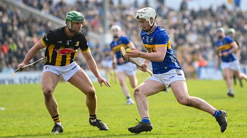 Tipperary's Darragh McCarthy and Tommy Walsh of Kilkenny during the league meeting between the counties in March