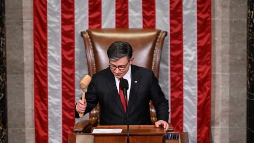 Speaker Mike Johnson confirming the passing of the bill