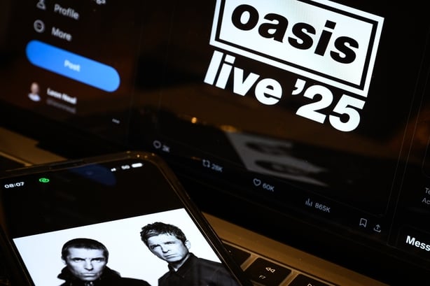 LONDON, ENGLAND - AUGUST 27: In this photo illustration on X, formerly Twitter, Oasis announce their reunion gigs for next summer on August 27, 2024 in London, England. Brothers Liam and Noel Gallagher, estranged for over 15 years, announce they are due to reunite their band Oasis for a series of co