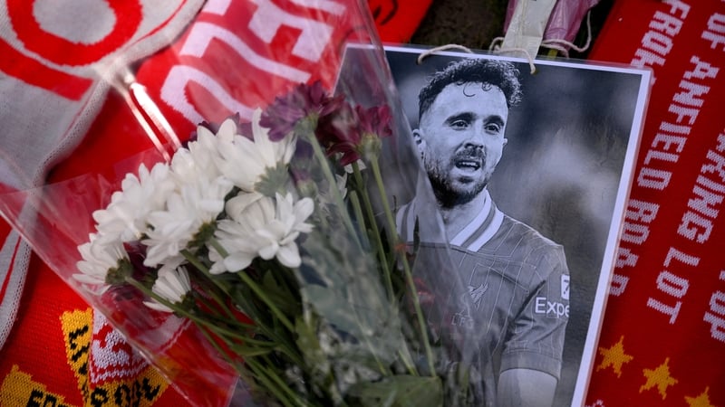 Tributes are laid for Diogo Jota at Anfield