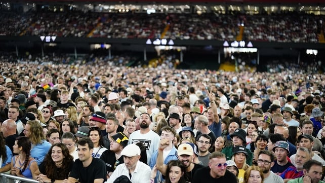The crowd at at the Principality Stadium, Cardiff