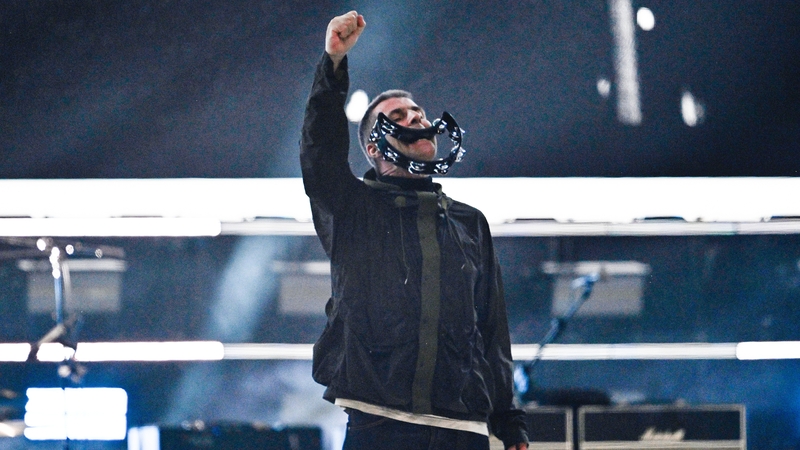Liam Gallagher on stage at the Principality Stadium in Cardiff on Friday night