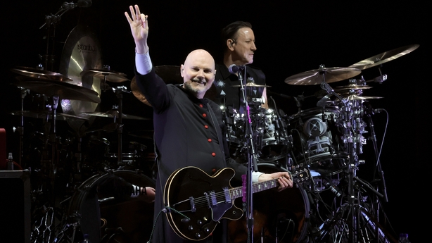 INGLEWOOD, CALIFORNIA - DECEMBER 14: Billy Corgan of The Smashing Pumpkins performs onstage during The 33rd Annual KROQ Almost Acoustic Christmas 2024 at The Kia Forum on December 14, 2024 in Inglewood, California. (Photo by Kevin Winter/Getty Images for Audacy)