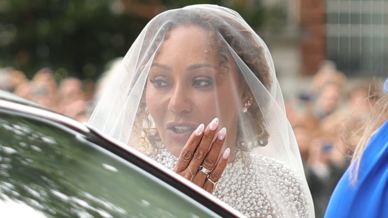 Spice Girl Melanie Brown arrives for her wedding to hairdresser Rory McPhee at St Paul's Cathedral, London