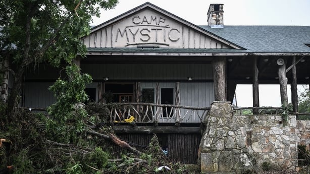 A view of Camp Mystic, the site of where at least 20 girls went missing after flash flooding in Hunt, Texas, on July 5, 2025. Rescuers were on Saturday searching for more than 20 girls missing from a riverside summer camp in the US state of Texas, after torrential rains caused devastating flooding t