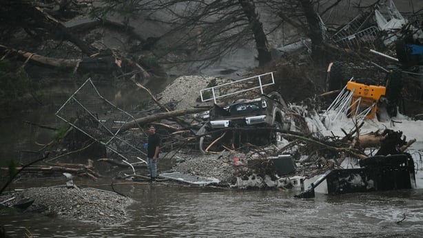 A view of Camp Mystic, the site of where at least 20 girls went missing after flash flooding in Hunt, Texas, on July 5, 2025. Rescuers were on Saturday searching for more than 20 girls missing from a riverside summer camp in the US state of Texas, after torrential rains caused devastating flooding t