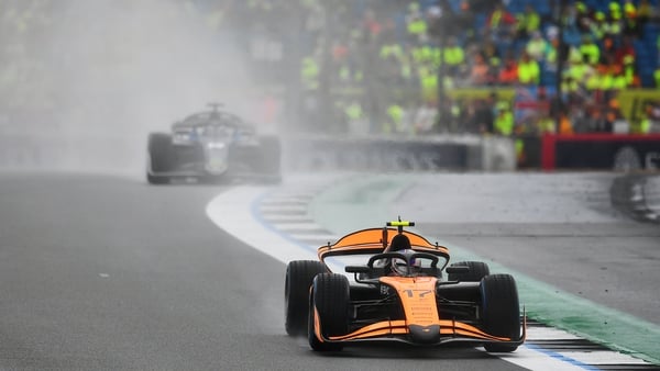 Alexander Dunne of Ireland and Rodin Motorsport (17) leads Victor Martins of France and ART Grand Prix (14) on track during the Round 8 Silverstone Feature race of the Formula 2 Championship at Silverstone Circuit on July 06, 2025 in Northampton, England.