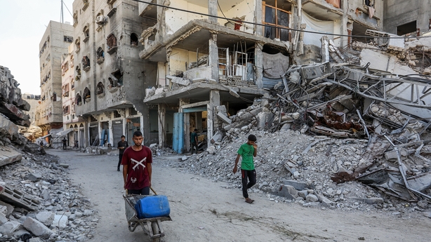KHAN YUNIS, GAZA - JULY 7: Displaced civilians are viewed struggling to meet basic life needs under constant airstrikes and ground operations, on July 7, 2025 in Khan Yunis, Gaza. Palestinian civilians who were displaced from their homes and tents in Khan Yunis city due to the ongoing Israeli attack