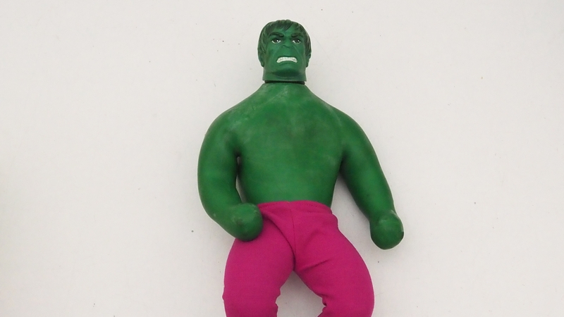 Stretch toy of Marvel's The Hulk sells for £3,900 at auction. Photo credit: Excalibur Auctions/PA Wire