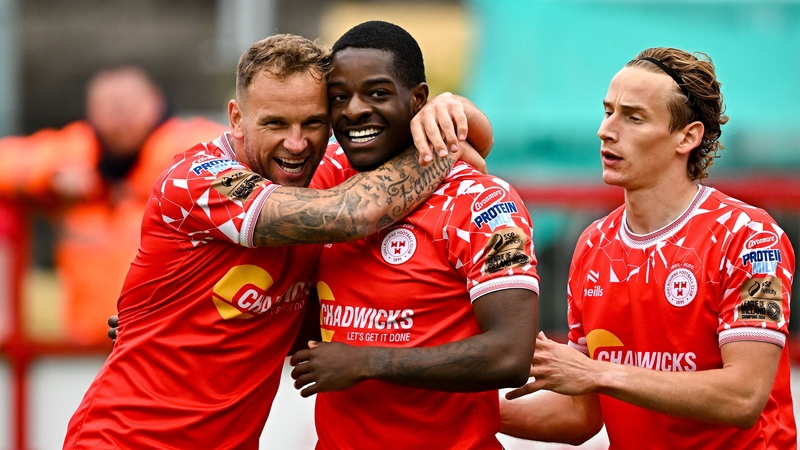 (L to r) Paddy Barrett, Mipo Odubeko and Harry Wood were involved as Shelbourne made a fast start against Cork City last Friday