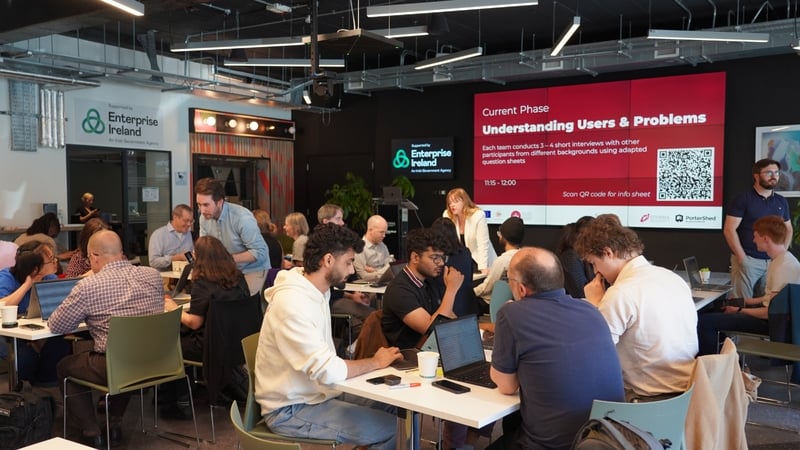 The event is taking place in PorterShed, a collaborative workspace for startups and entrepreneurs