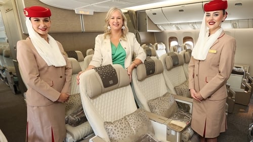 Anita Thomas, Emirates Country Manager for Ireland, with some of the airline's crew