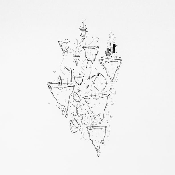 a drawing of a group of triangles