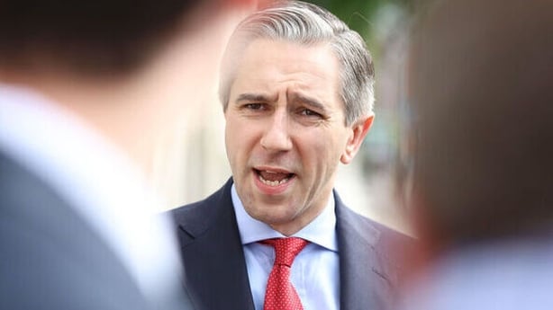 Tanaiste Simon Harris speaks to media outside Government Buildings before this morning's meeting of the Cabinet. Photograph: Sasko Lazarov / © RollingNews.ie