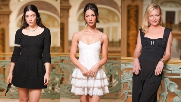 a collage of women in different dresses