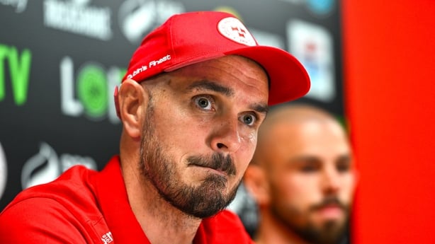 Head coach Joey O'Brien poses for a portrait during a Shelbourne Media Conference at Tolka Park in Dublin.