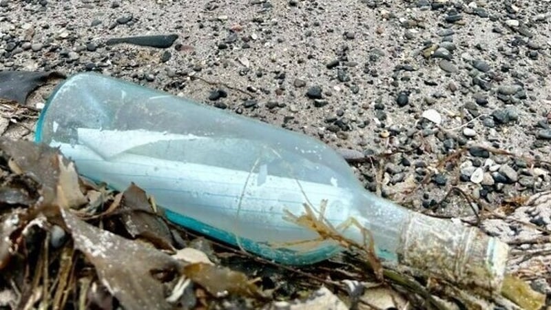 The bottle was found at a beach on Scraggane Bay, located to the north side of the Dingle Peninsula