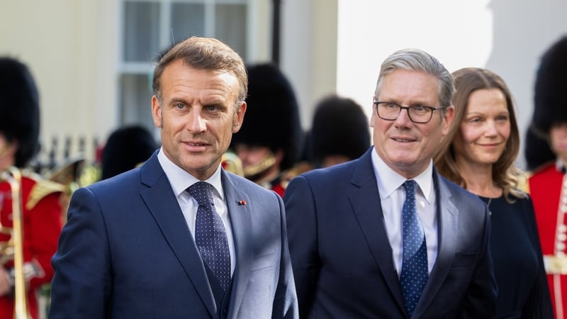 The French president arrived for the first state visit by an EU head of state since Brexit yesterday