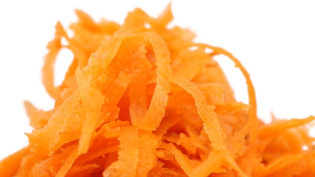 a pile of shredded carrots