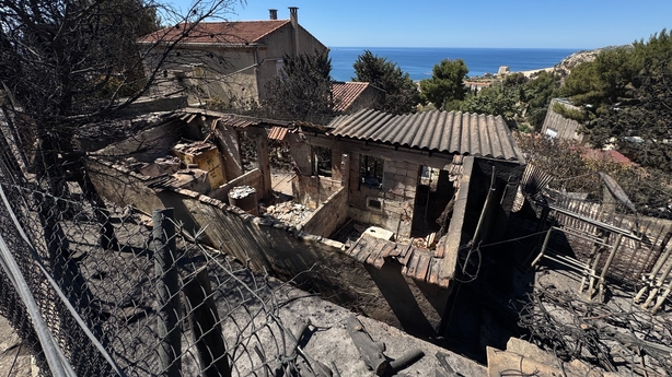 A destroyed house in Marseille France after wildfires
