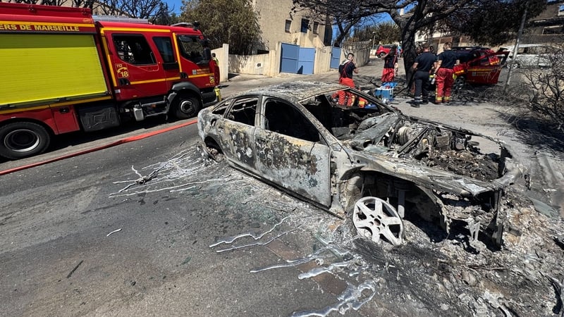 Firefighters are continuing to battle the smouldering blaze in Marseille