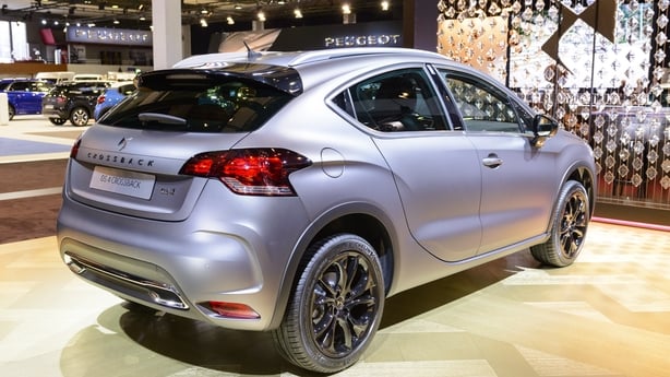 BRUSSELS, BELGIUM - JANUARY 13: Citroën DS 4 Crossback compact crossover SUV hatchback car on display at Brussels Expo on January 13, 2017 in Brussels, Belgium. DS Automobiles is the luxury brand of French car maker Citroën. The DS4 is available with petrol and diesel eneinges and with manual or a