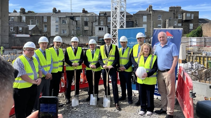 Minister James Browne at the sod turning for the McSweeney House development
