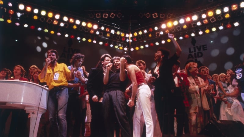 The finale of Live Aid at Wembley Stadium in London