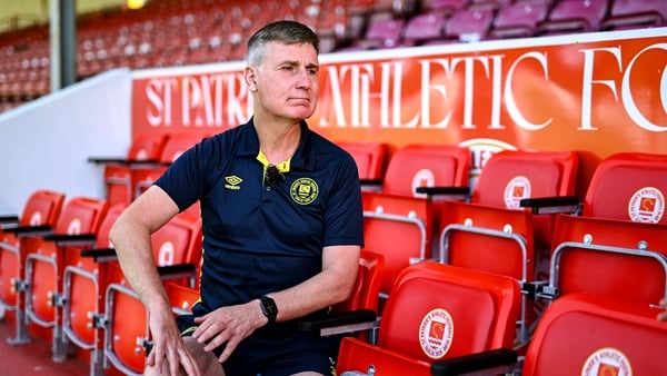 9 July 2025; Manager Stephen Kenny is interviewed by Virgin Media Sport during a St Patrick's Athletic media conference at Richmond Park in Dublin. Photo by Ben McShane/Sportsfile