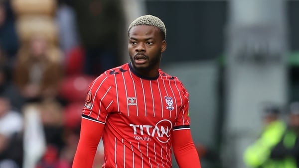 Dipo Akinyemi of York City plays during the Vanarama National League match between York City and Hartlepool United at LNER Community Stadium in Monks Cross, York, on November 9, 2024. (Photo by MI News/NurPhoto via Getty Images)