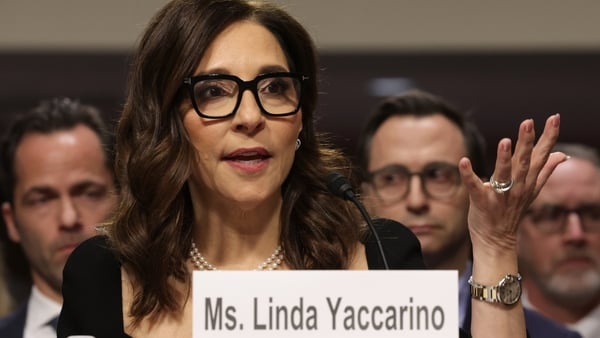 WASHINGTON, DC - JANUARY 31: Linda Yaccarino, CEO of X, testifies before the Senate Judiciary Committee at the Dirksen Senate Office Building on January 31, 2024 in Washington, DC. The committee heard testimony from the heads of the largest tech firms on