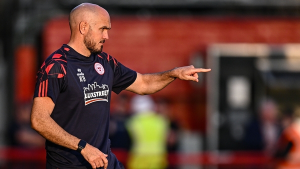9 July 2025; Shelbourne head coach Joey O'Brien during the UEFA Champions League First Qualifying Round first leg match between Shelbourne and Linfield at Tolka Park in Dublin. Photo by Seb Daly/Sportsfile