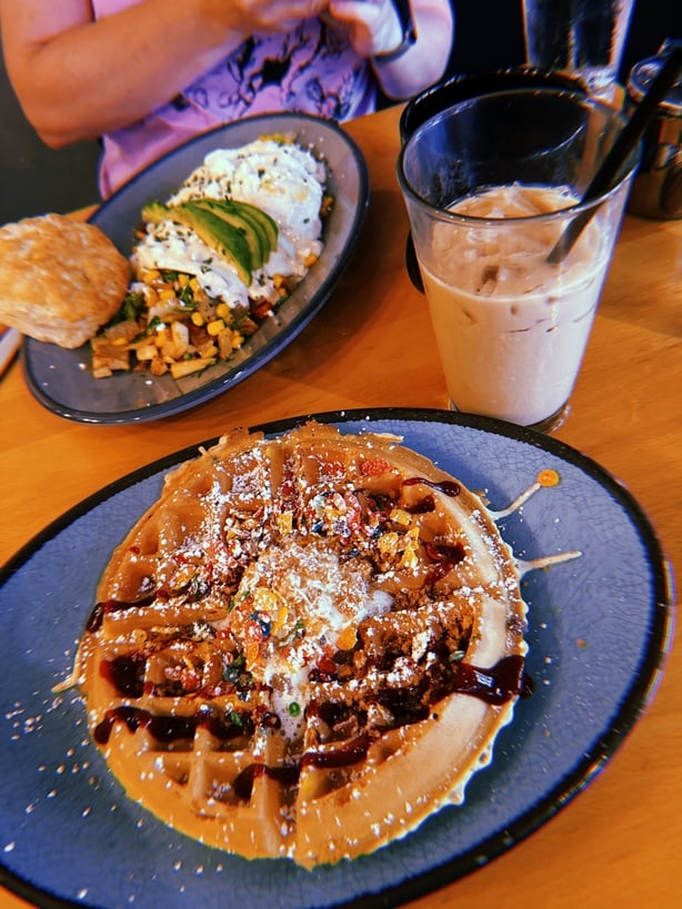 a plate of food on a table