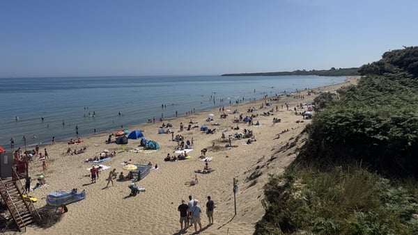 A picture of beachgoers during Ireland's warm spell