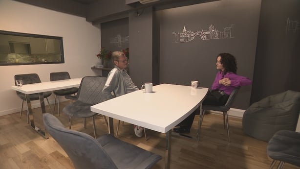 Niall Hickey speaks to RTÉ News Social Affairs Correspondent Ailbhe Conneely at Merchants Quay Ireland